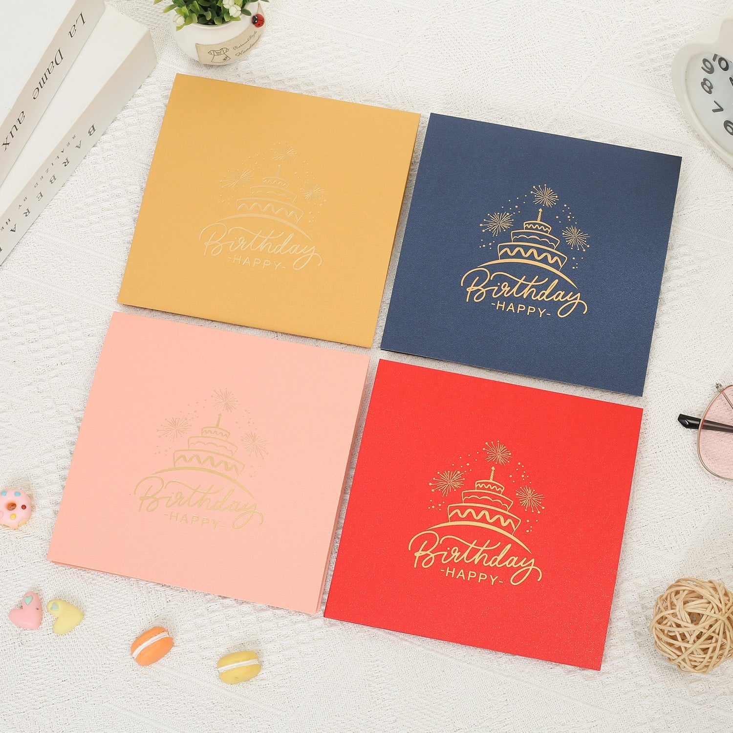 Light-Up Musical 3D Pop-Up Birthday Card – Glowing Cake Design with Recordable Voice Message, Luxury Keepsake