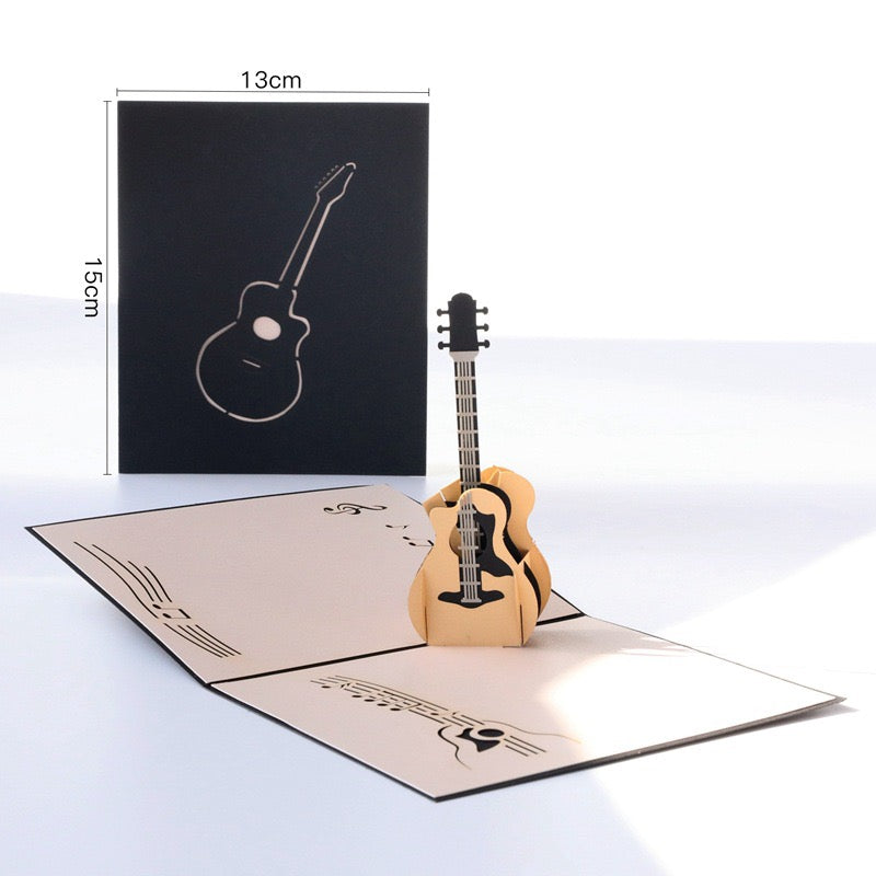 3D Pop-Up Guitar Greeting Card – Paper-Cut Keepsake Card for Birthday, Graduation, Father’s Day & Recital/Performance