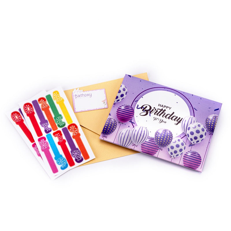 New Light-Up Musical Pop-Up Birthday Card – 3D Cake with Blow-to-Activate Balloons, Novelty Luxury Keepsake