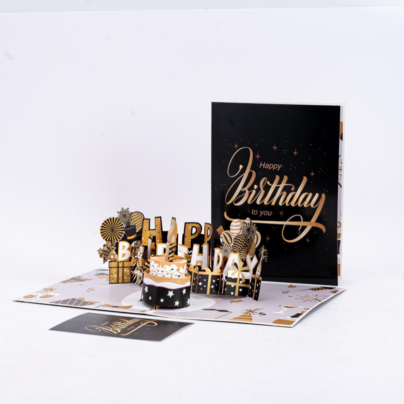 New Light-Up Musical Pop-Up Birthday Card – 3D Cake with Blow-to-Activate Balloons, Novelty Luxury Keepsake