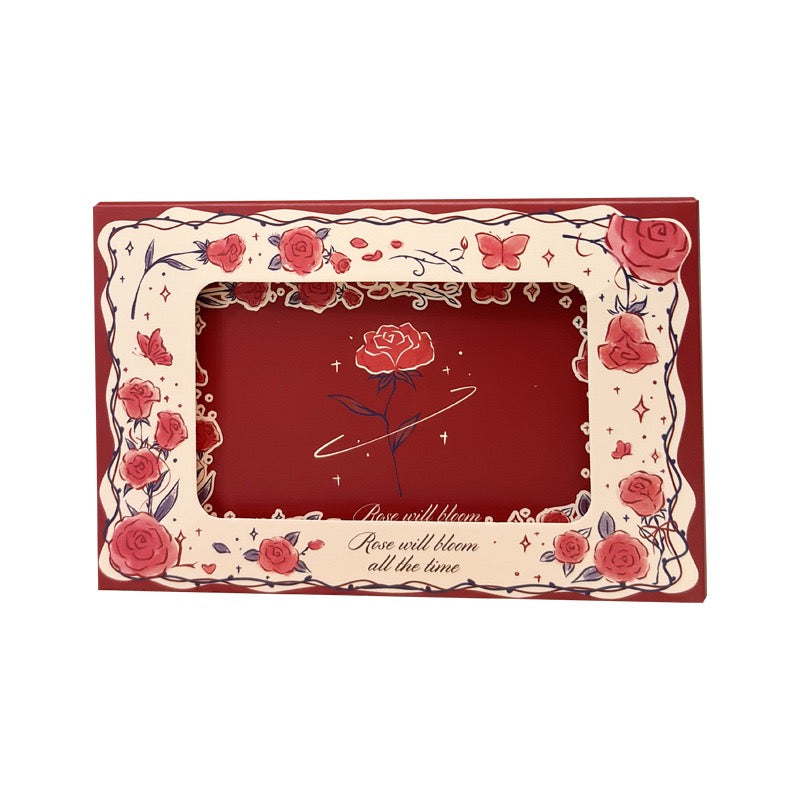 DIY Rose “Flame-Effect” Surprise Greeting Card with Envelope – Burn-Reveal Memory Blessing Card, Gift Box Style Keepsake